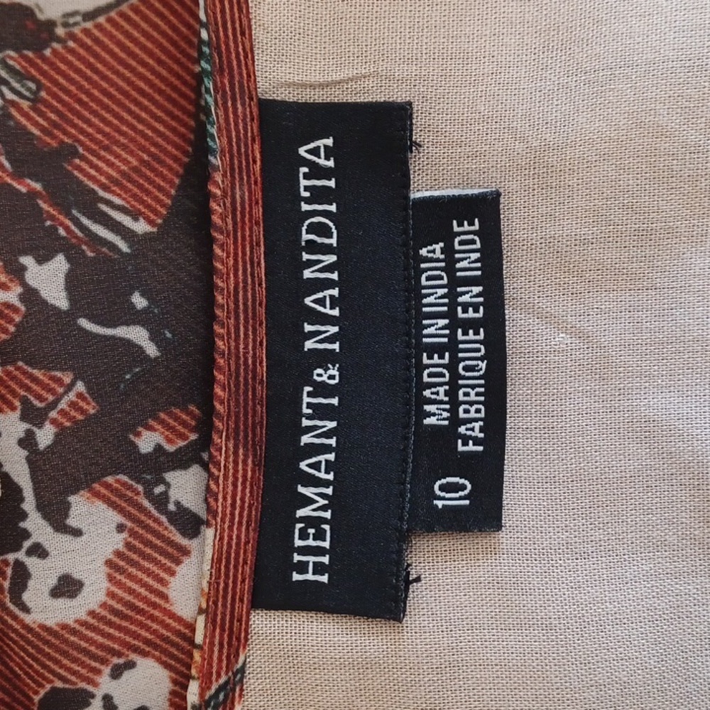 HEMANT & NANDITA @ Anthropologie Zeri Peasant Floral Print Dress ** SZ 10 - Picture 8 of 10
